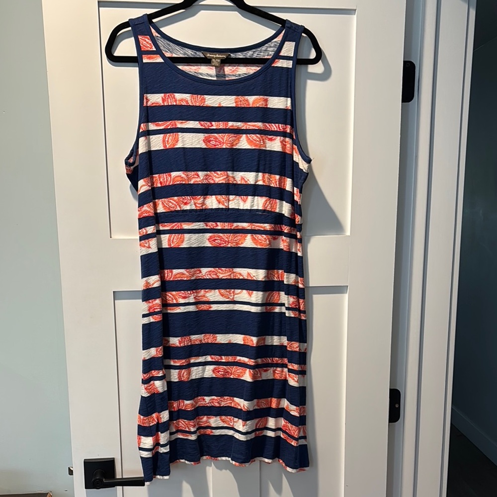 Striped Sleeveless Dress in Blue and Red